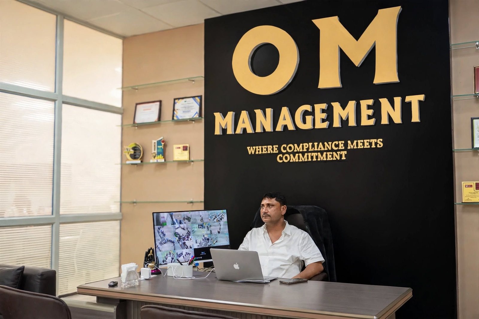 OM Management Financial Services — Logo Wall Hq
